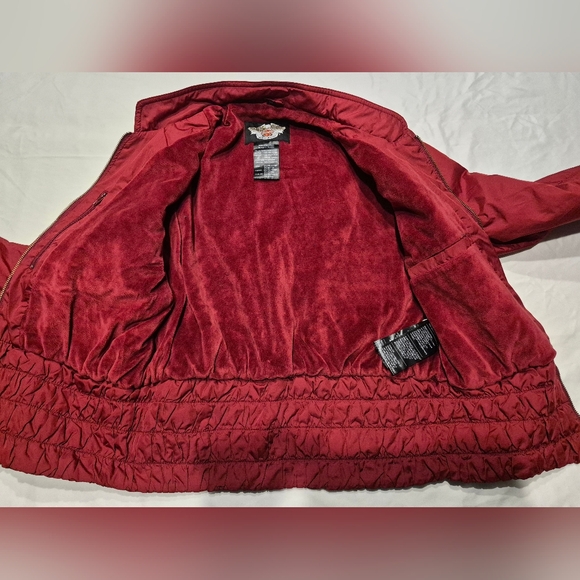 Harley-Davidson Maroon Embroidered Jacket Women's Medium - Picture 7 of 14